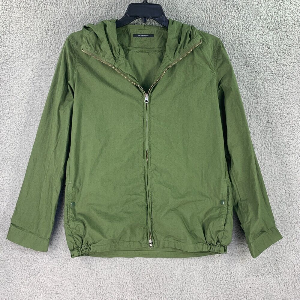 Urban Research Mens Jacket Sz 40 / M Zip Hooded Green Cotton